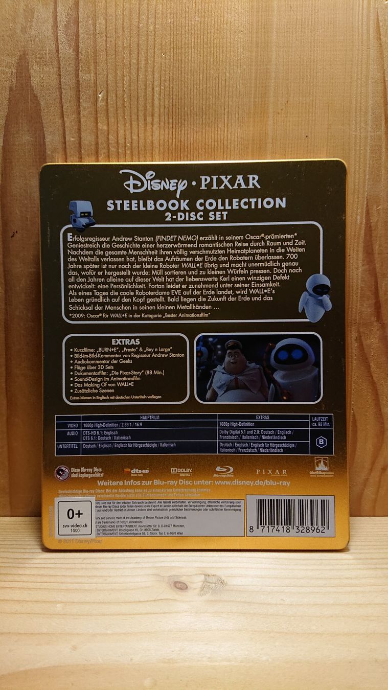Tutti i DVDs: WALL-E Blu-Ray Steelbook Disney – Usato da Wilderswil venduto da Exebub 1