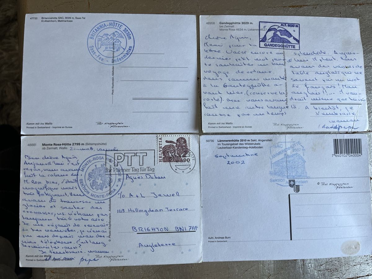 Cartoline postali: Originale Schweizer Alpen Hütten Postkarten, 4 Stück – Usato da Rüti ZH venduto da Walti0 5