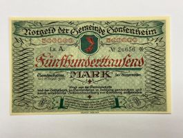 Historische Notgeld-Urkunde 500'000 Mark