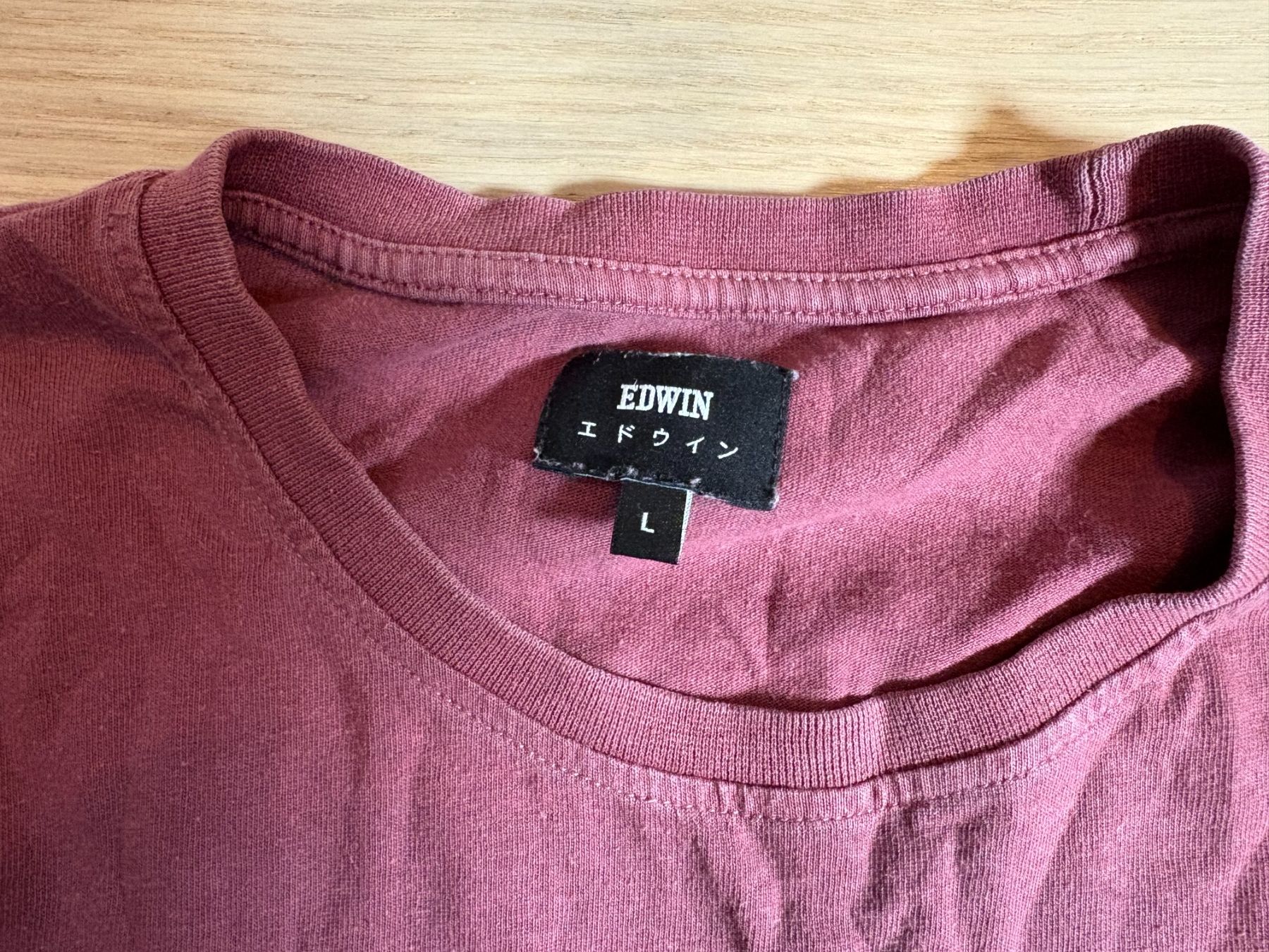 T-shirt: Cooles Edwin Langarmshirt, bordeauxrot, – Usato da Elgg venduto da Jo_Naj 3
