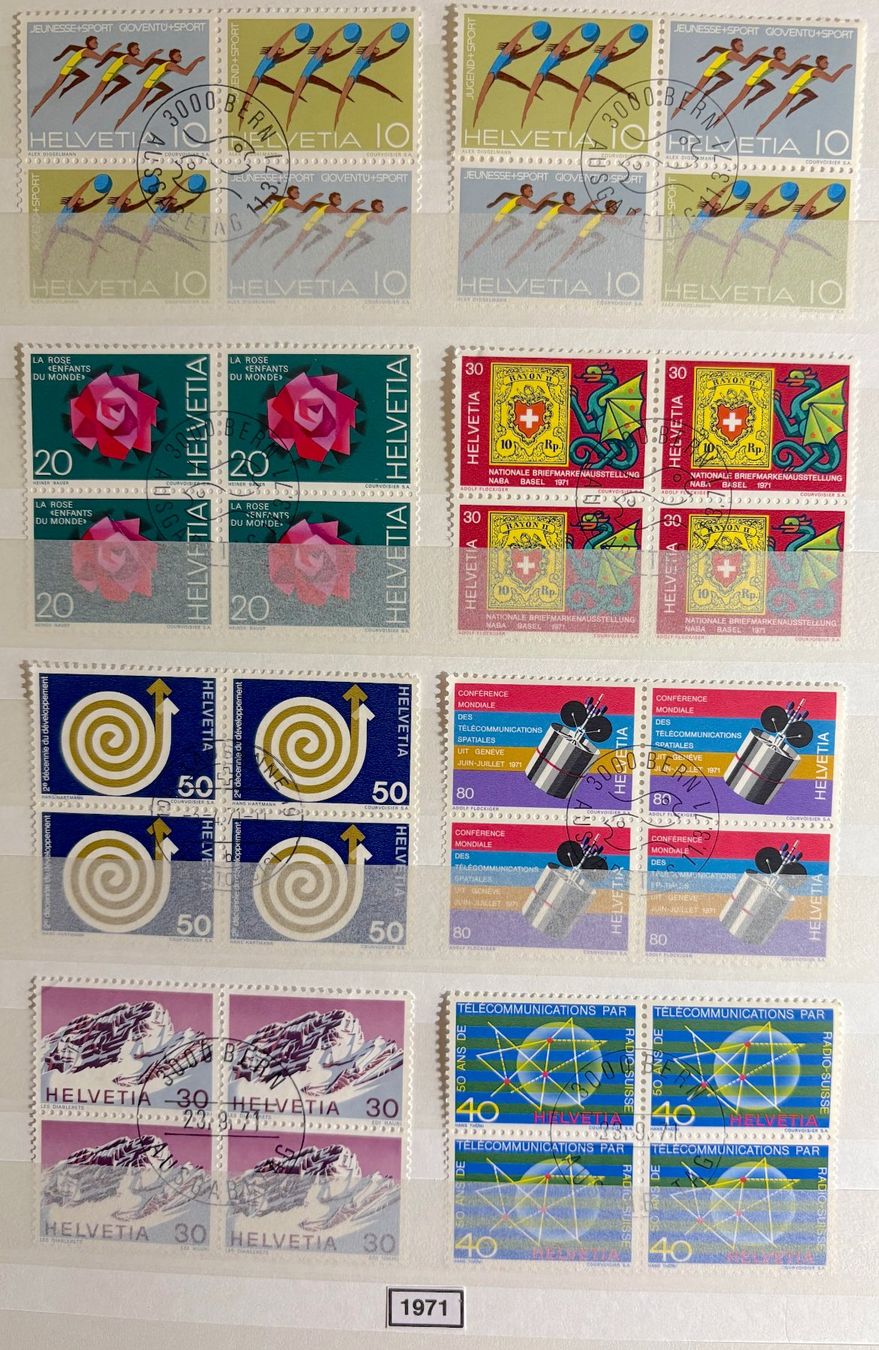 Tutti i francobolli: Timbres suisses 1971 Par 4 – Usato da Lausanne venduto da Cabessa