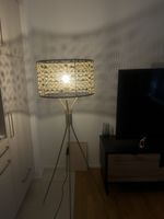 Stehlampe mit Schirm Muster Gold Metallgestell gebraucht