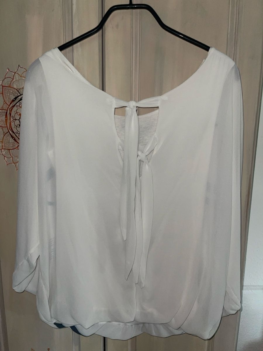 Camicette:  weisse Bluse  mit Print, onesice – Nuovo (secondo la descrizione) da Bützberg venduto da dan_jhn9 1