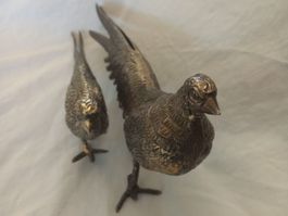 Lot de 2 figurines de faisan en métal