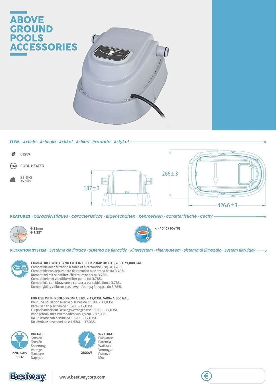 Bestway Radiatori: Bestway Pool-Heizung , elektrisch – Nuovo e nell'imballaggio originale da Bottighofen venduto da zaap 7