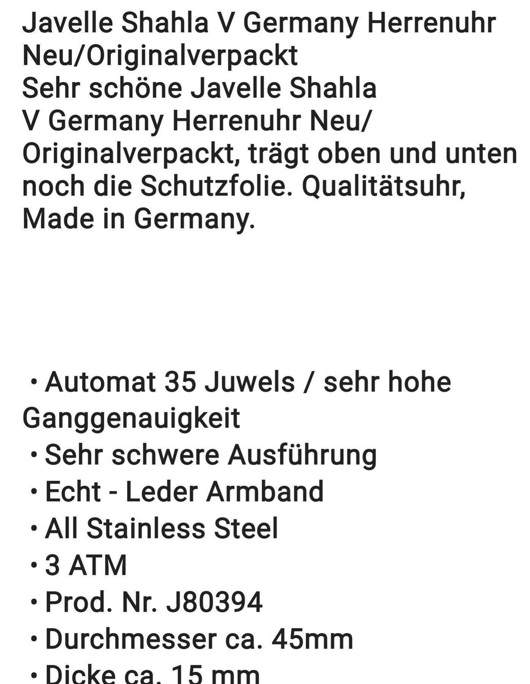 Orologi: JAVELLE UHR AUTOMAT – Usato da Pratteln venduto da Zifah1971 2