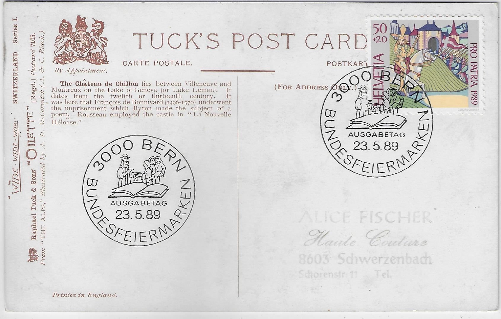 Cartoline postali: Chateau de Chillon - Künstlerkarte – Usato da Ettingen venduto da Kartenplanet 1