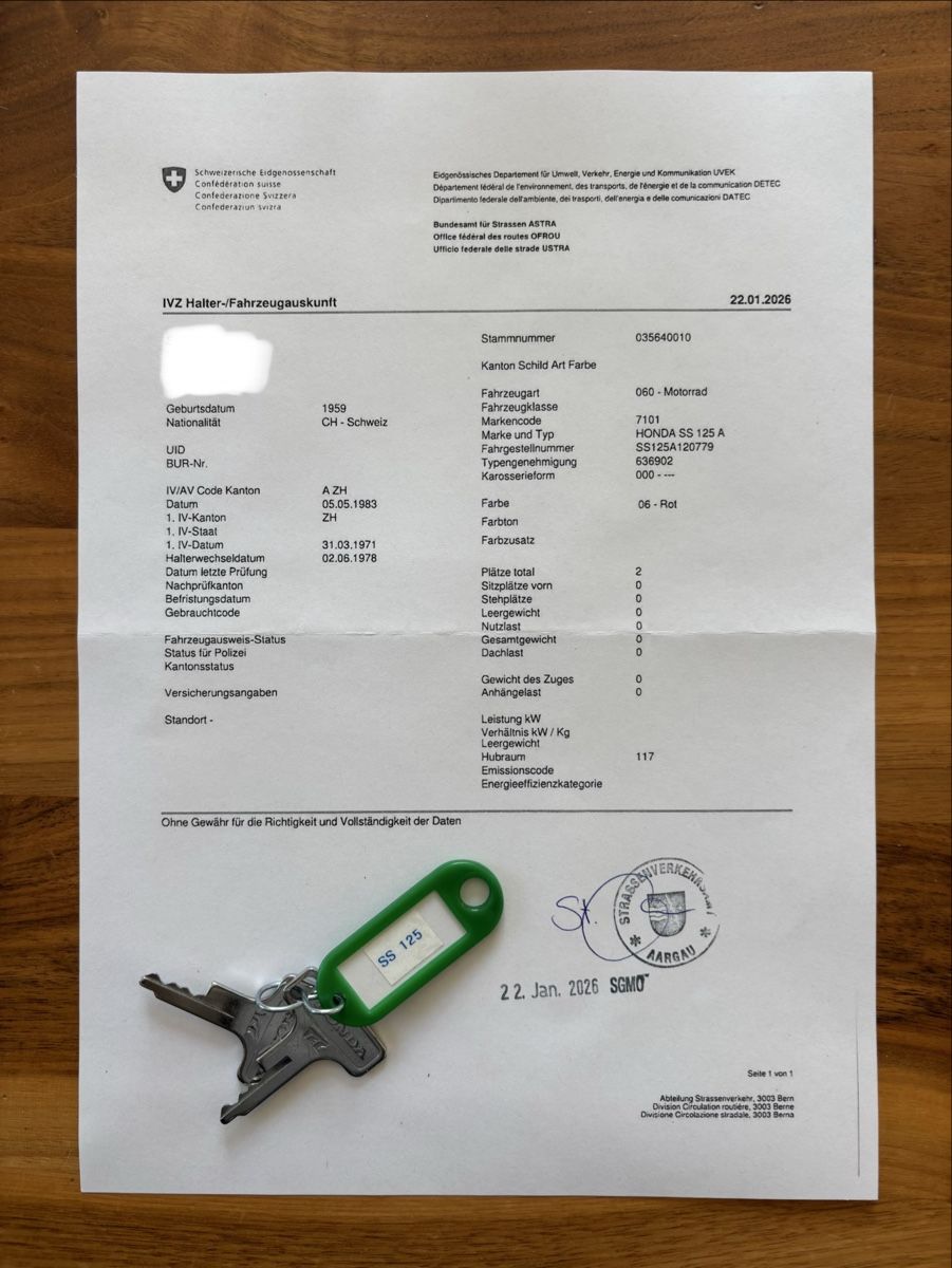 Honda Strada: Motorrad Honda SS 125 A Oldtimer – Difettoso da Neuenhof venduto da redballexpress 8