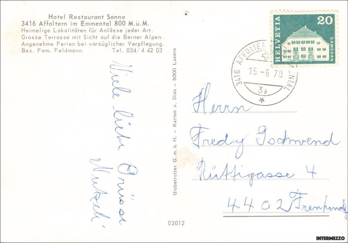 Cartoline postali: Affoltern i. E. // Hotel Sonne Traktor – Usato da Basel venduto da intermezzo12 1