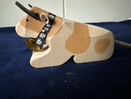 Holzkuh mit Glocke, Handarbeit. 🐄 Tolles Geschenk!