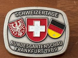 Schweizertage Bundesgartenschau Anstecker 1989