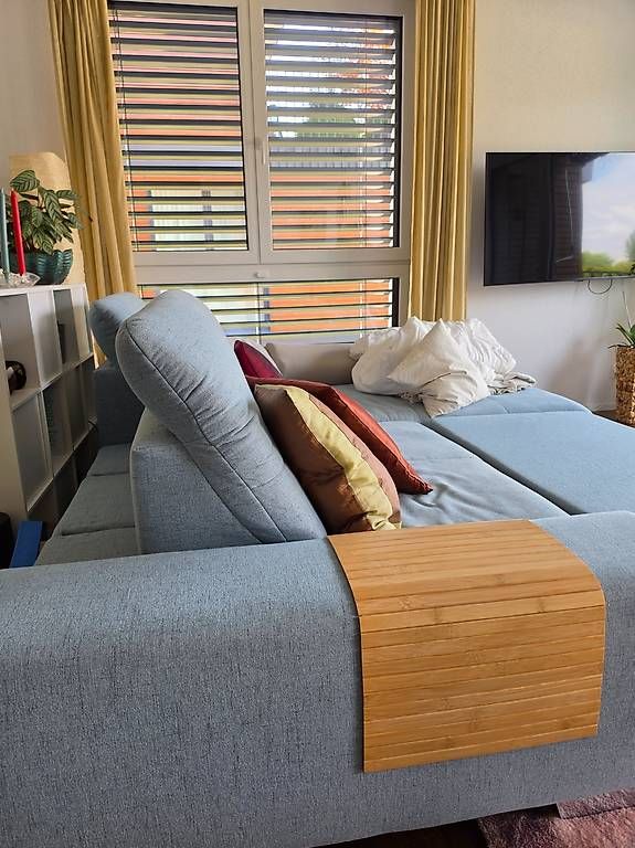 Sofas: Polstergruppe mit Bettsofa- hellgrau-blau stilvoll gemütlich – D'occasion à Steckborn par ajg_y9wb 3