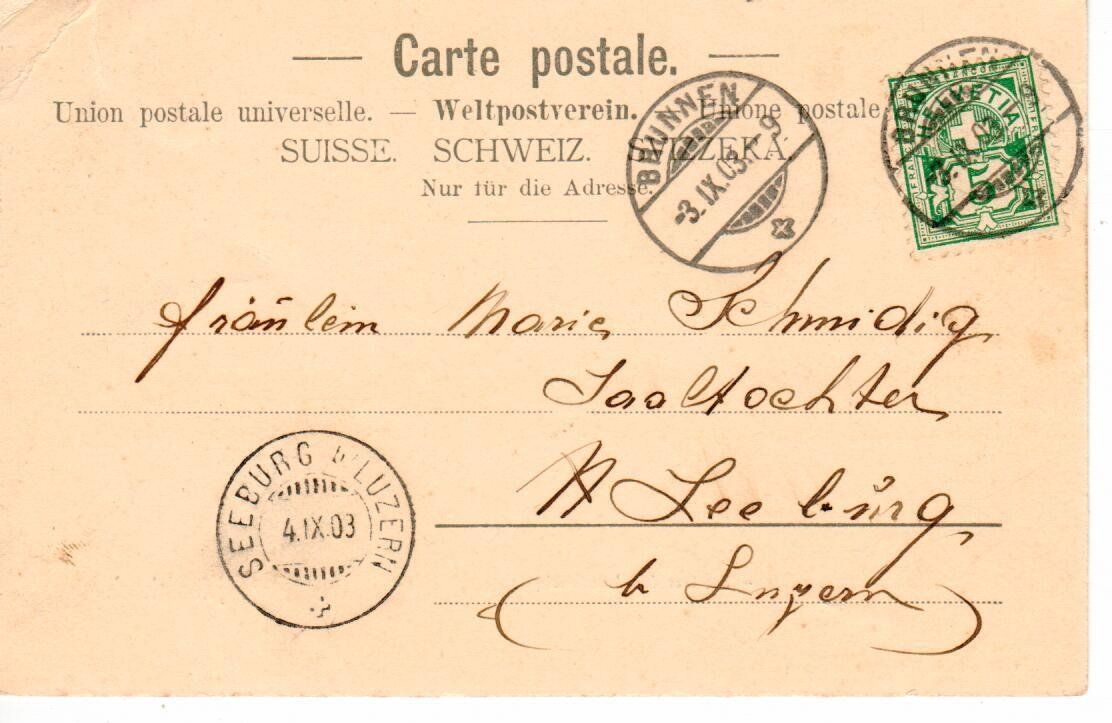 Cartoline postali: Pension Schwyzerhöhe Morschach 1903 – Usato da Wolhusen venduto da Curver9 1