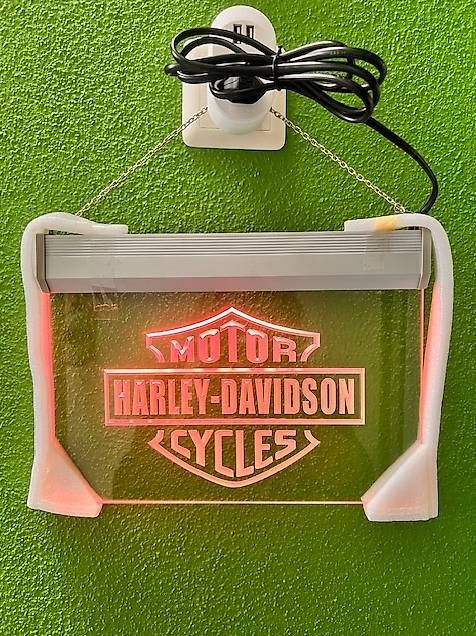 Enseigne Lumineuse LED Harley-Davidson – Ace – 220V – Noir/Orange (neuf, 61x43 Cm)