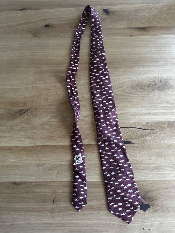 Cravate Hermès Authentique - Modèle Marteau & Clous - Jaune - 100% Soie - Comme Neuf
