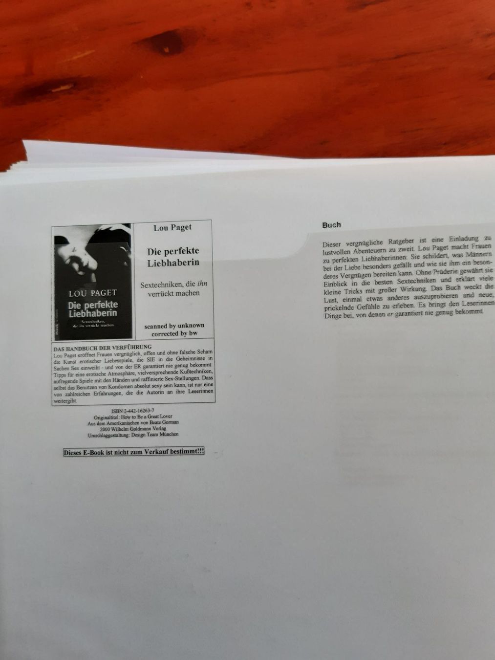 Libri: Die perfekte Liebhaberin – Nuovo (secondo la descrizione) da Nebikon venduto da Haidihooo