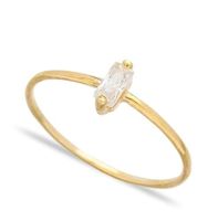 Ring fein Solitär Zirkonia 925 gold filigran Klassiker 54