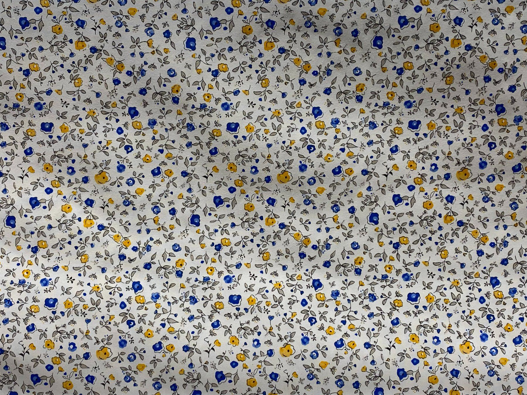 Tessuti: Tissu coton blanc imprimé fleurs – Nuovo e nell'imballaggio originale da Préverenges venduto da mam_629h