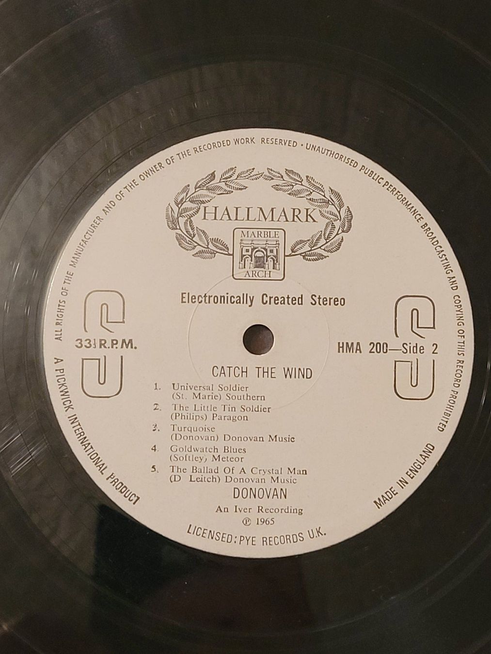Dischi in vinile: Vinyle Donovan "Catch the Wind" (HMA 200) – Usato da la Chaux-de-Fonds venduto da Lampe 6