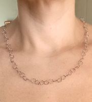 Kette 100cm Halskette 925 Silber gold Sterne 6mm