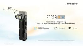 Nitecore EDC09 - 1600 Lumen, Winkellampe, mit Schwenkkopf