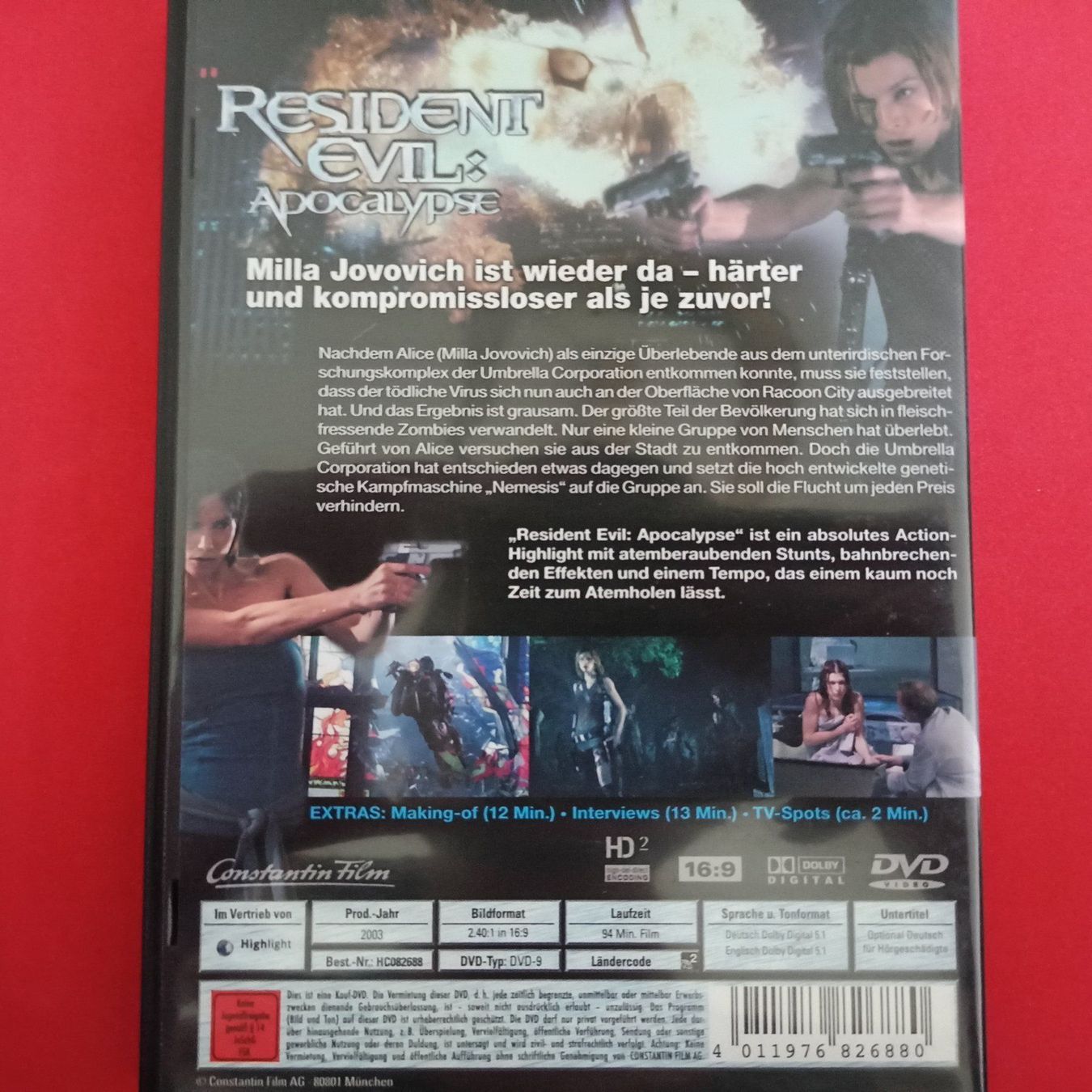 Tutti i DVDs: Resident Evil: Apocalypse – Usato da Dübendorf venduto da kb86_MOVIE 1