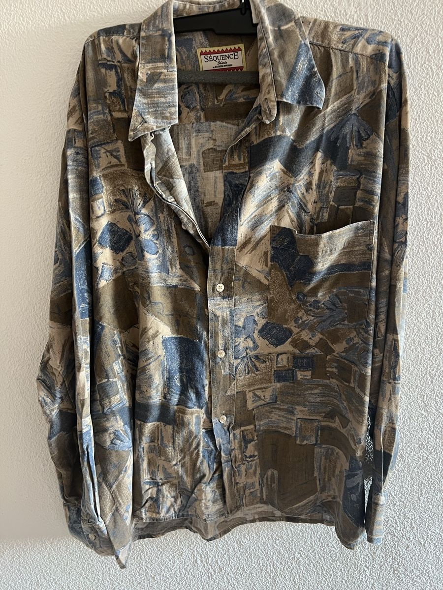 Blusen: Hemd Sequence Shirts Viskose gemustert braun blau – Gebraucht aus Baden von jul_gwh7