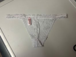 Damen Slip mit Spitze L weiss neu