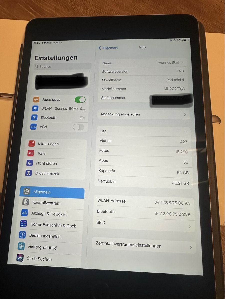 Apple Tablet PC: iPad Mini 4, 64 GB, WiFi - Top Zustand – Nuovo (secondo la descrizione) da Zürich venduto da yvonne.knoblauch 5