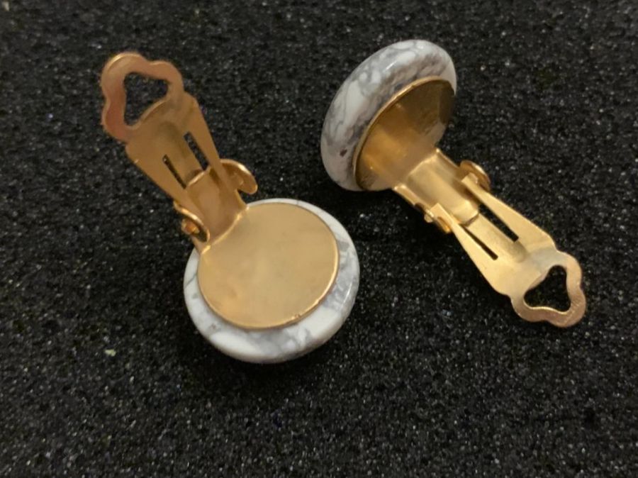 Orecchini pendenti & Orecchini a lobo: Ohrclips Howlith, 15mm – Nuovo (secondo la descrizione) da Worb venduto da farben20zauber 1