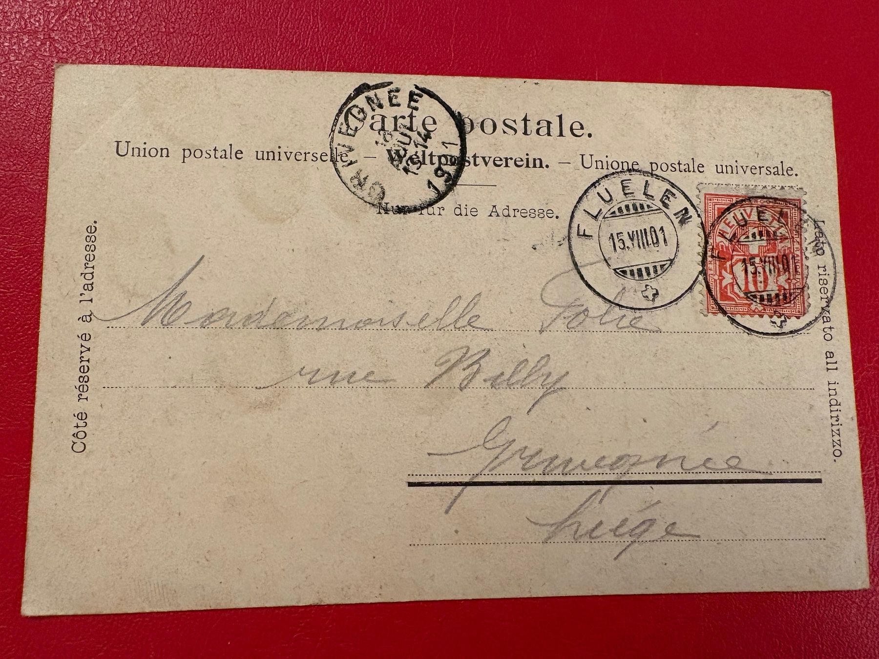 Cartoline postali: 1901 // Axenstrasse mit Blick auf Flüelen – Usato da St-Légier-Chiésaz venduto da Theo006 1