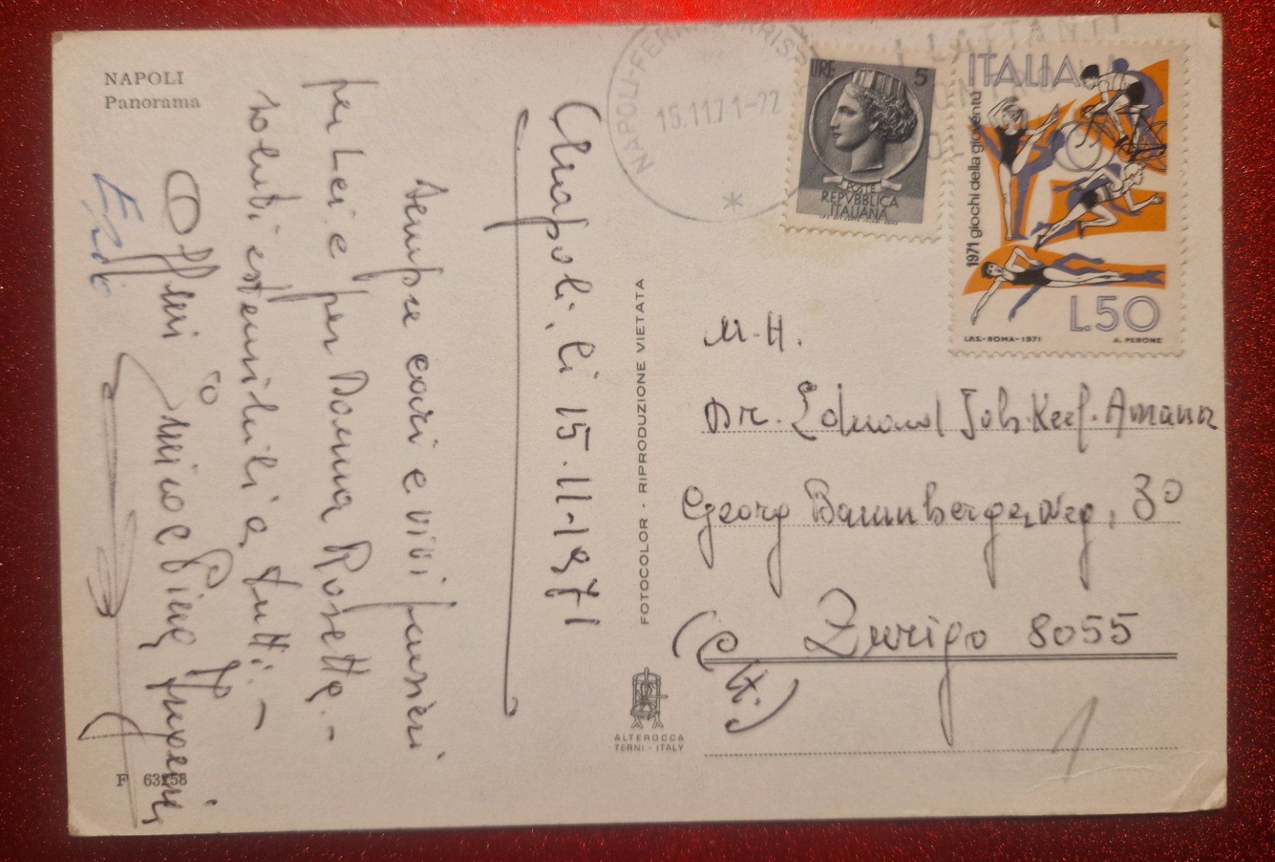 Cartoline postali: Napoli Panorama, Italien, 1971 – Usato da Melchnau venduto da Arthurius 1