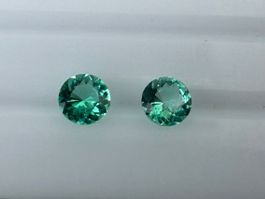 SMARAGD Pair  bläulich/grün   4mm    0.36cts   Ural-Sibirien