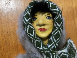 Handgefertigte Hand puppe Eskimo Inuit, für Kasperlitheater
