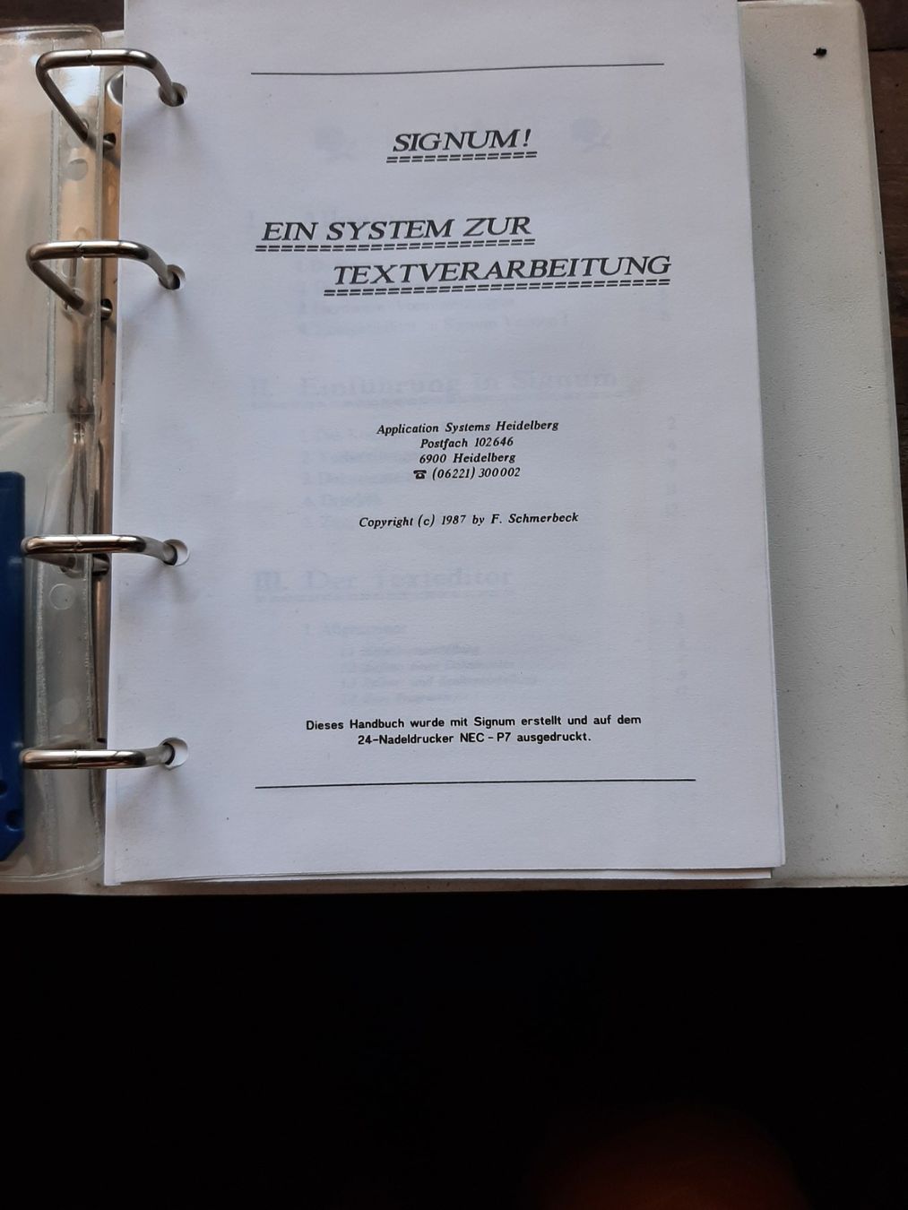 Documenti: SIGNUM Textverarbeitung, 1980 erJahren Computer – Usato da Bern venduto da 25193 2