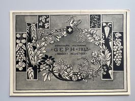 1943 Genfer Philatelisten Kongress GEPH ungeb. Karte