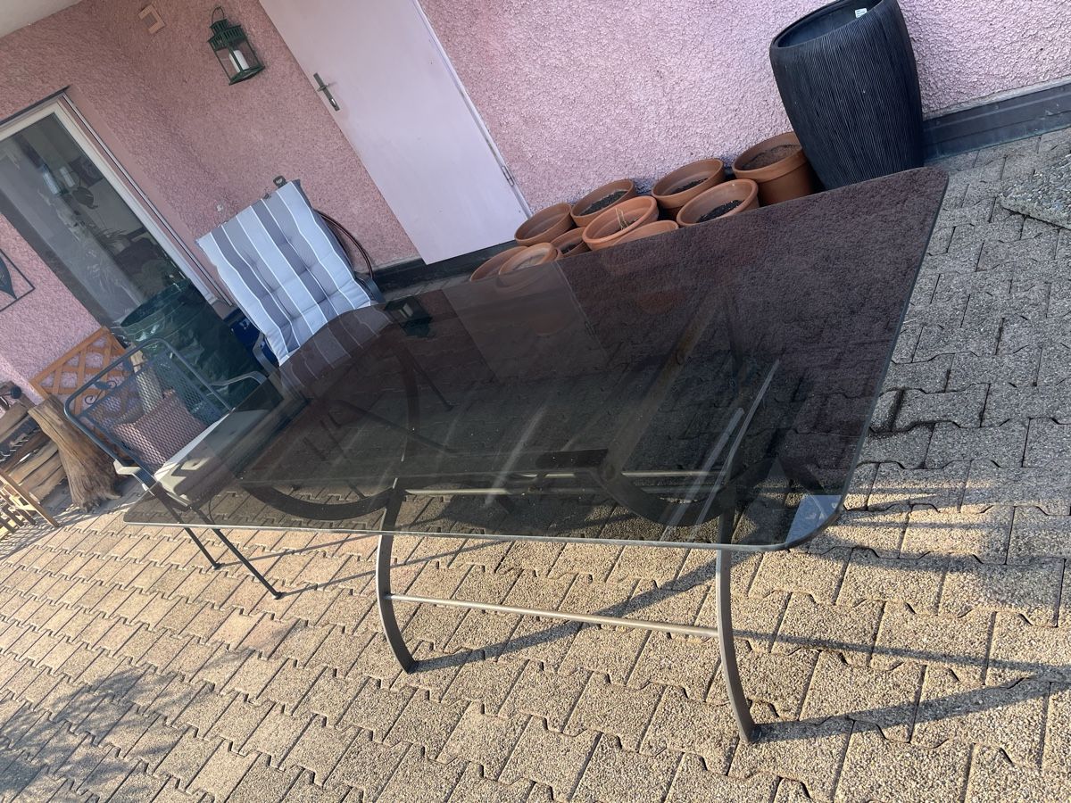Tavoli: Gartentisch mit Glasplatte und Metallgestell – Usato da Zürich venduto da deli92 2