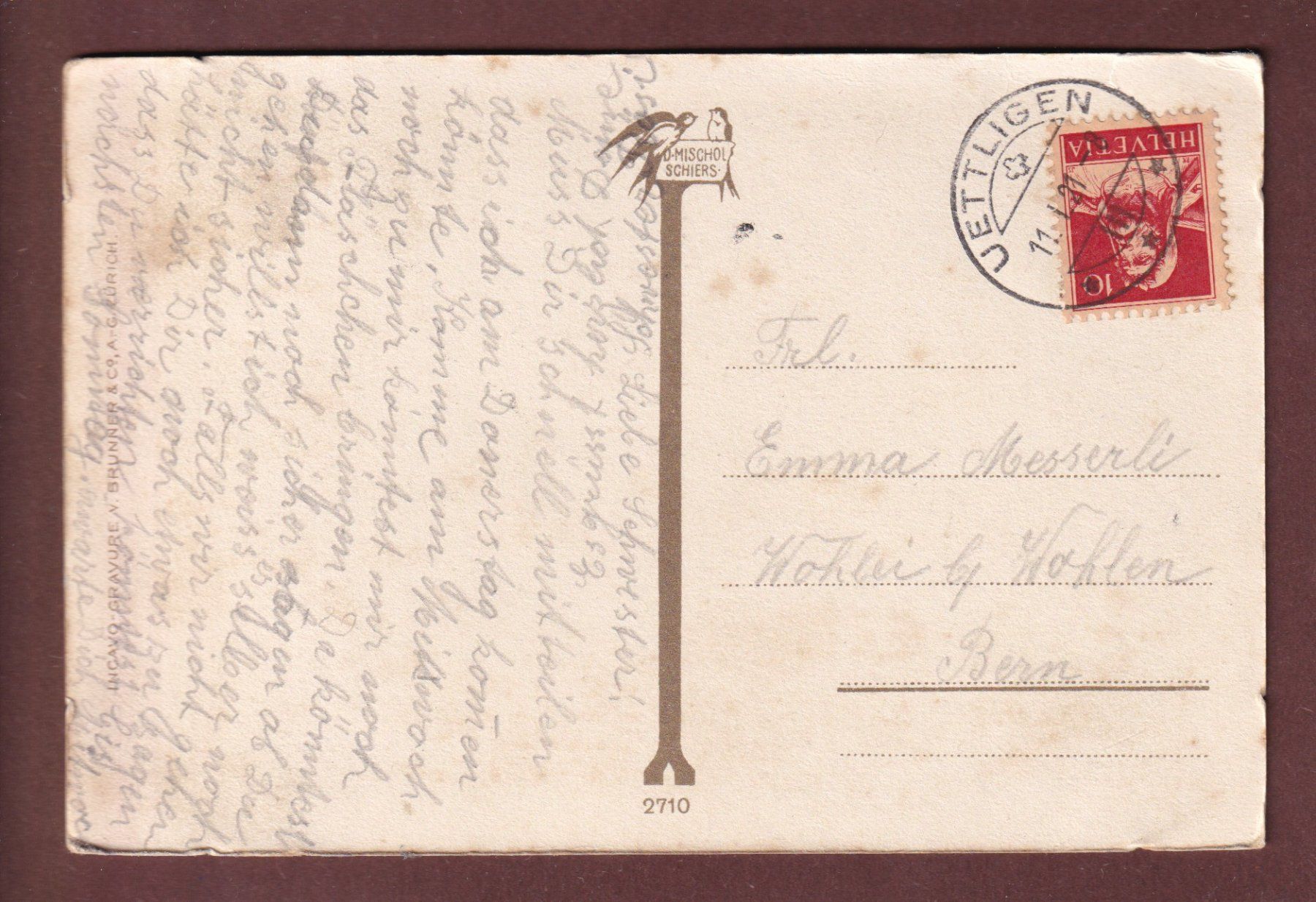 Cartoline postali: GRAUBÜNDEN - Heimat - 1921 – Usato da Pully venduto da nicecards-shop 1