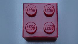 Mini-Lego Box mit 4 Noppen rot