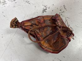 Antike Tuareg Sahara Beduinen Ledertasche Wanddekoration.