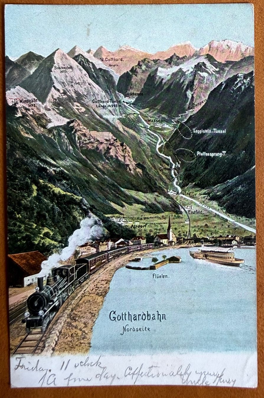 Ansichtskarten: Gotthardbahn - Train vapeur - Flüelen - Map 1906 – Gebraucht aus Lutry von Ediego