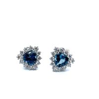 GÜBELIN AQUAMARIN OHRSCHMUCK MIT DIAMANTEN IN 750 WEISSGOLD