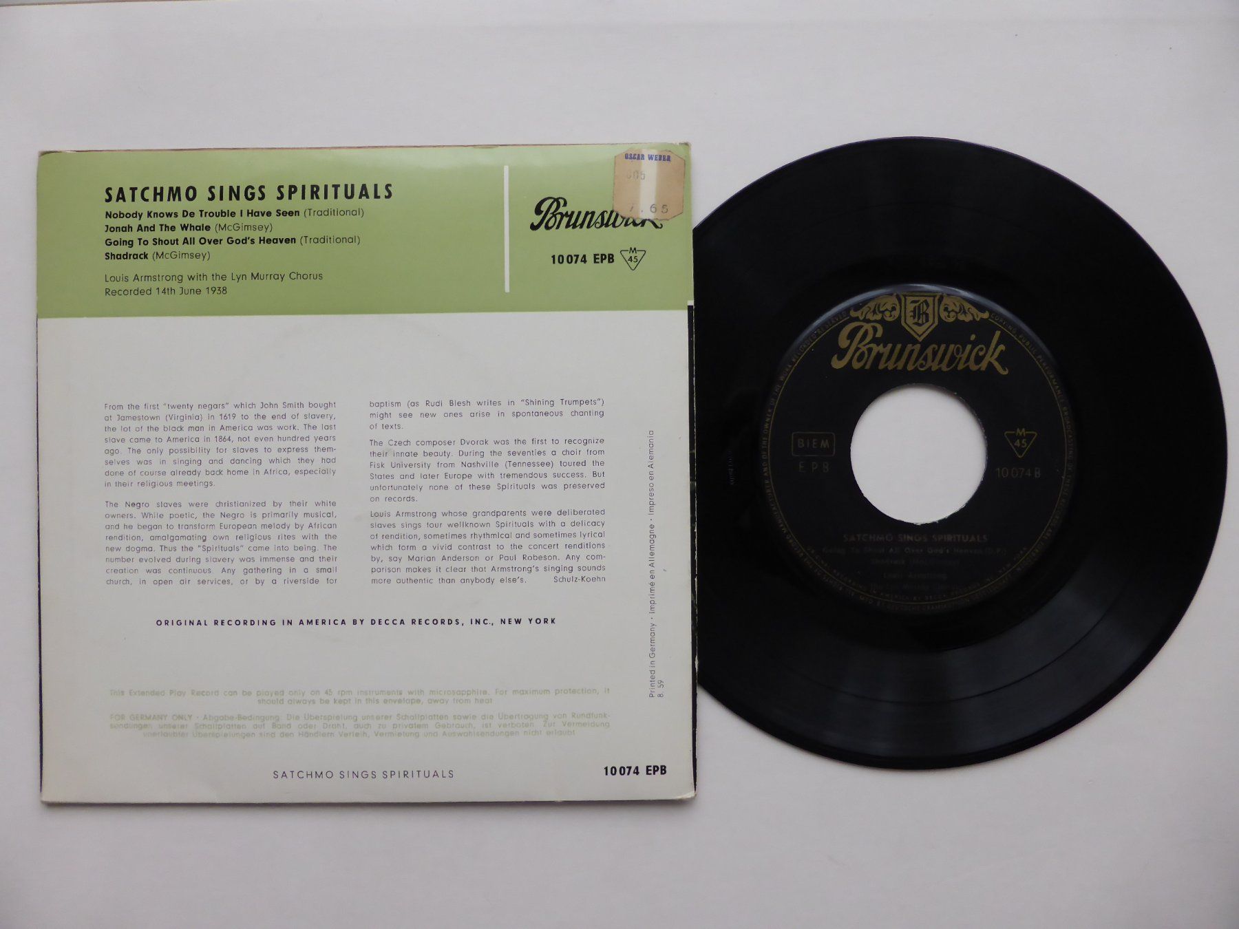 Dischi in vinile: VINYL SINGLE   EP LOUIS ARMSTRONG – Usato da Küssnacht am Rigi venduto da Mondkinder 1
