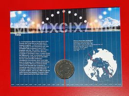 ENGLAND FOLDER MÜNZE 5 PFUND QUEEN ELIZABETH MILLENIUM 2000