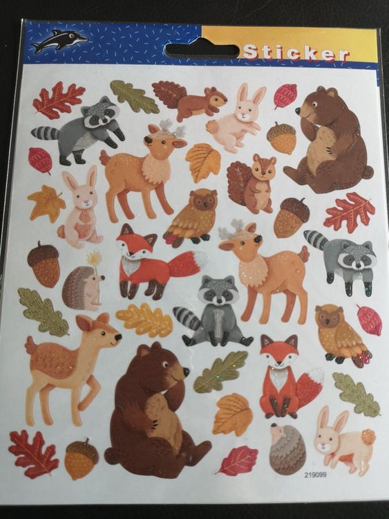 Waldtiere 3D-Sticker Set - 20 Lustige Aufkleber Zum Basteln, Sammeln & Spielen Für Kindergeburtstage & Schule