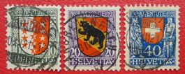 1921, J18-J20, PRO JUVE: Wäppli Serie - saubere Vollstempel!