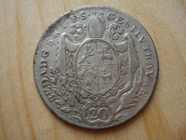 Alle Münzen: (A1)  St-Gallen 20 Kreuzer  SS- – Gebraucht aus Erlach von Net-Coins