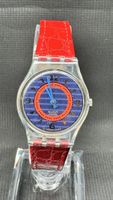 Vintage Armbanduhr Swatch Quartz blau rot  25mm