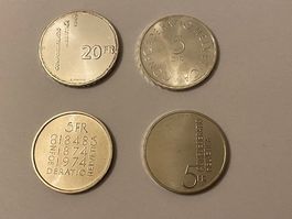 Gedenkmünzen 4 Stück Schweiz