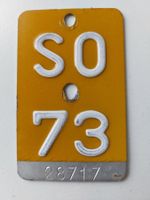Velonummer SO 73 Mofanummer gelb Plaque Mofa